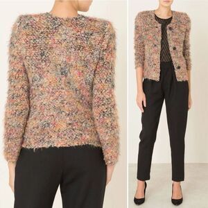 IRO Helga Jacket Boucle Knit Blazer Multi Beige Rose Size 36 France | US Small